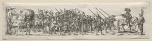 Soldaten op mars door Theodore de Bry