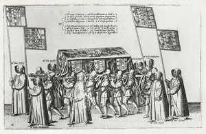 De rouwstoet van Sir Philip Sidney op weg naar St. Paul