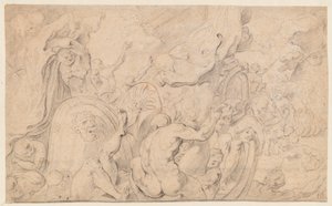 De metgezellen van Odysseus openen de zak met winden door Theodore van Thulden