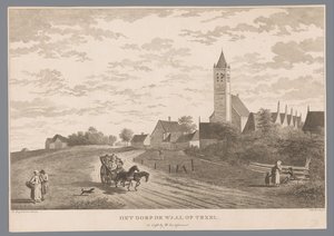 Gezicht op het dorp De Waal te Texel