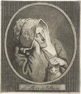Oude vrouw met kat