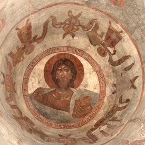 Salvator Mundi Redder van de Wereld, 1378 door Theophanes the Greek