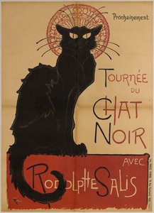 Reclameposter van de Cabaret du Chat Noir tour door Théophile Alexandre Steinlen