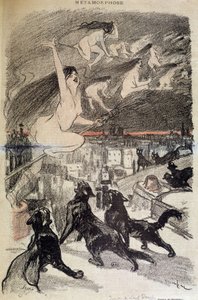 Metamorfose van katten in heksen - door Steinlen door Théophile Alexandre Steinlen