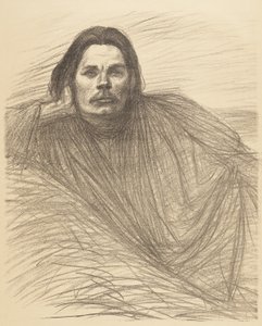 Portret van Maksim Gorki, liggend door Théophile Alexandre Steinlen