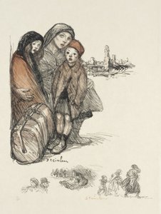Vluchtelingen door Théophile Alexandre Steinlen