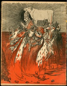 Het boterbord, nummer 47, satirisch in kleuren door Théophile Alexandre Steinlen