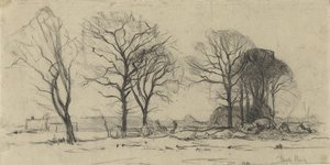 Landschap met bomen door Theophile de Bock