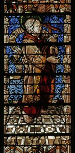 Raam met de apostel St. Philip met geloofsrol, 1504 (glas-in-lood)