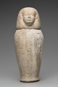 Canopische kruik met mannenhoofd (kalksteen) door Third Intermediate Period Egyptian