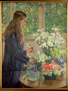 Tuinbloemen door Théo van Rysselberghe