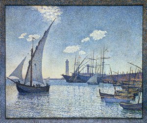 Haven van Cette, Les Tartanes, 1892 door Théo van Rysselberghe