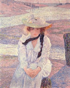 Jonge Vrouw aan de Oever van de Greve Rivier, 1901 door Théo van Rysselberghe