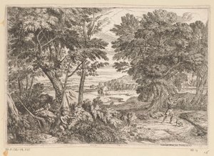 Arcadisch landschap met Kephalos en Prokris