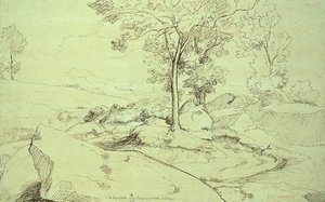 Uitzicht op de Serpentara tussen Olivano en Civitella door Théodore Caruelle d