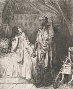 Heb je vanavond gebeden, Desdemona: plaat 12 uit Othello Act 5, geëtst 1844, herdrukt 1900