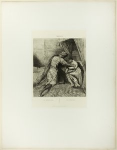 Hij Verstikt Haar, plaat dertien uit Othello door Théodore Chassériau