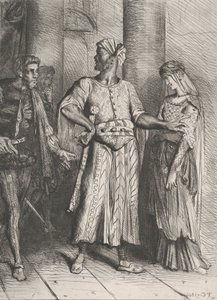 Eerlijke Iago, mijn Desdemona moet ik aan jou overlaten: plaat 4 uit Othello, geëtst 1844, herdrukt 1900 door Théodore Chassériau