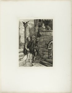 Owake! Wat ho! Brabantio! plaat 1 (acte 1, scène 1) uit Othello door Théodore Chassériau