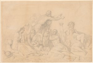 De Verzorging van Jupiter door Théodore Chassériau