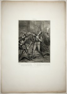 Schurk, gij sterft, plaat tien uit Othello door Théodore Chassériau