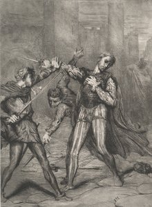Schurk, jij sterft: plaat 10 uit Othello Act 5, Scene 1