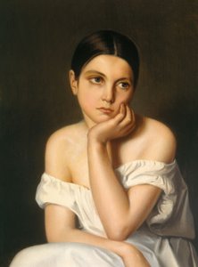 Jong meisje (melancholie), ca. 1833-35 (olieverf op karton) door Théodore Chassériau