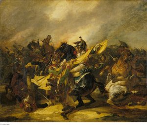 Géricault - Een charge cavaleristen, ca. 1822 - ca. 1823 door Theodore Gericault