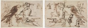 Géricault - Schetsblad (recto) Schetsblad (verso), 1819 door Theodore Gericault
