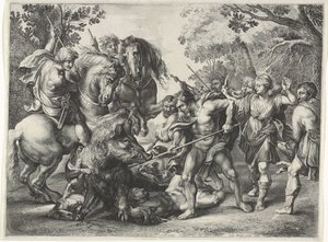 Jacht op het Calydonische zwijn door Théodorus van Kessel