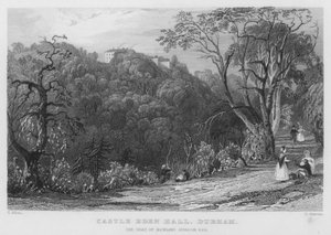 Castle Eden Hall, Durham, de zetel van Rowland Burdon (gravure) door Thomas (after) Allom
