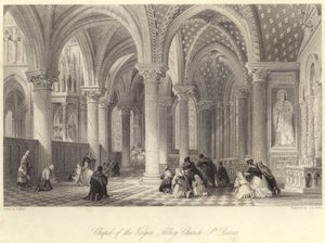 Kapel van de Maagd Abdijkerk, St. Denis (gravure) door Thomas (after) Allom