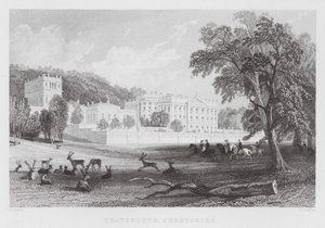Chatsworth, Derbyshire (gravure) door Thomas (after) Allom