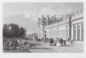 Chatsworth, Derbyshire (gravure) door Thomas (after) Allom