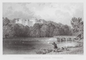Cholmondeley Kasteel, Cheshire door Thomas (after) Allom