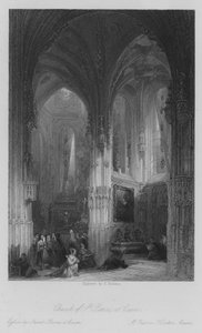 Kerk van St Pierre, in Caen door Thomas (after) Allom