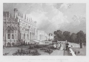 Oostelijke voorzijde van Eaton Hall, Cheshire (gravure)