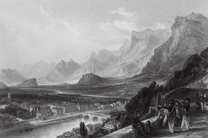 Grenoble, vanaf het fort door Thomas (after) Allom