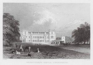 Grimsthorpe Castle, Lincolnshire (gravure) door Thomas (after) Allom