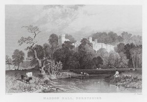 Haddon Hall, Derbyshire (gravure) door Thomas (after) Allom