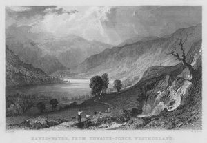 Hawes-Water, vanaf Thwaite-Force, Westmorland (gravure)