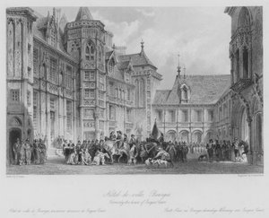 Stadhuis, Bourges, voorheen het huis van Jacques Coeur (gravure)