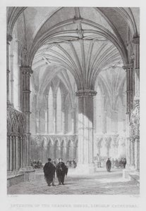 Interieur van het kapittelhuis, Lincoln Cathedral (gravure) door Thomas (after) Allom