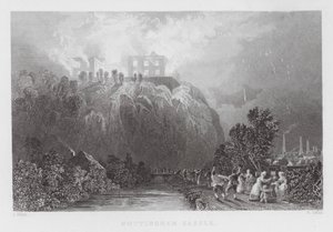 Nottingham Kasteel (gravure) door Thomas (after) Allom