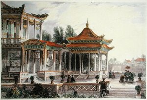Paviljoen van de Ster van Hoop, Tong Chow, c.1850 door Thomas (after) Allom