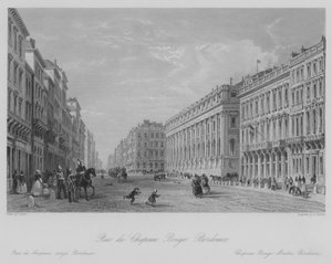 Rue du Chapeau Rouge, Bordeaux (gravure) door Thomas (after) Allom