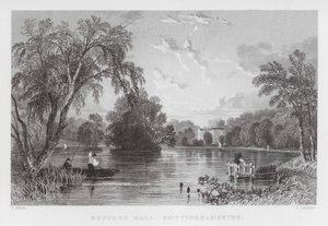 Rufford Hall, Nottinghamshire (gravure) door Thomas (after) Allom