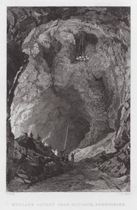 Rutland Cavern, nabij Matlock, Derbyshire door Thomas (after) Allom