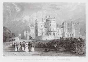 Zuidelijke voorzijde van Belvoir Castle, Leicestershire (gravure) door Thomas (after) Allom
