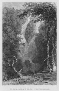 Stock-Gill Force, Westmorland door Thomas (after) Allom